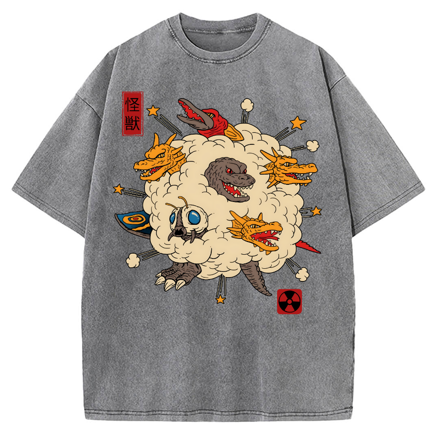 Tokyo-Assassin Monster Fight Vintage Washed T-shirt