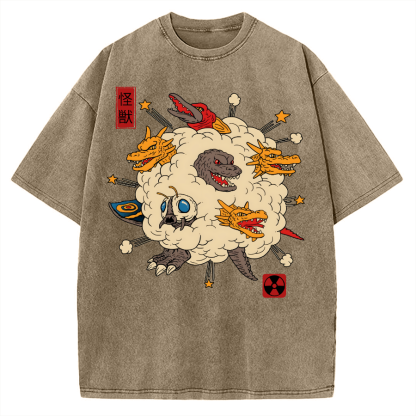 Tokyo-Assassin Monster Fight Vintage Washed T-shirt