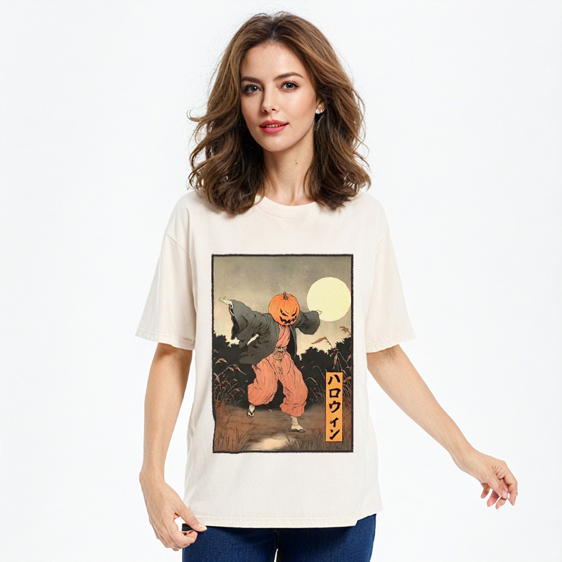 Tokyo-Assassin Japanese Pumpkin Monster Washed T-Shirt-Tokyo Assassin