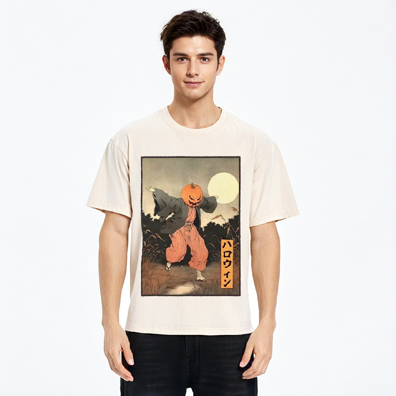 Tokyo-Assassin Japanese Pumpkin Monster Washed T-Shirt-Tokyo-Assassin