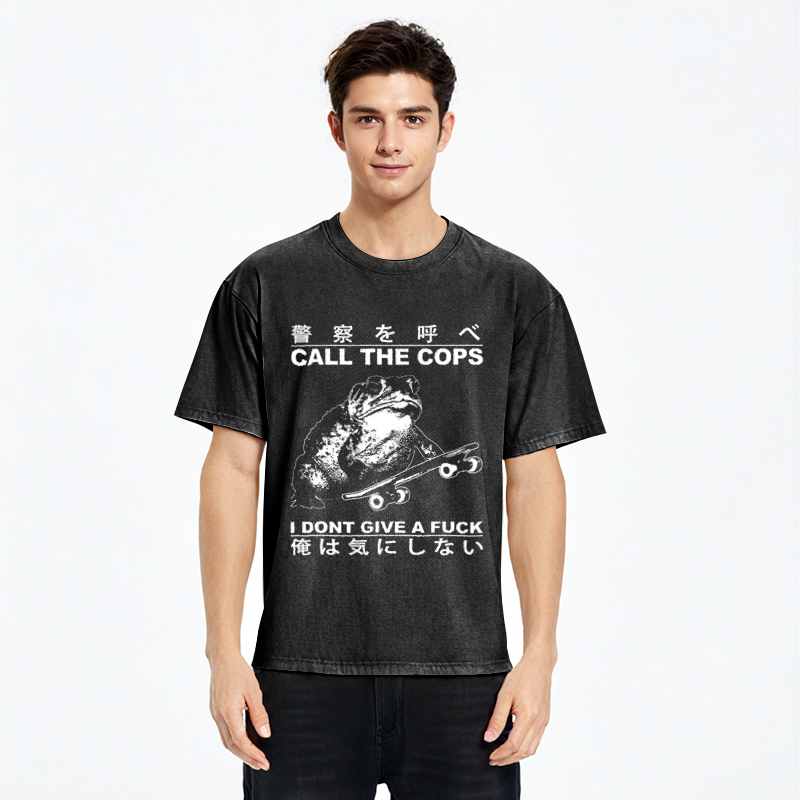 Tokyo-Assassin I Don't Care Washed T-Shirt-Tokyo-Assassin