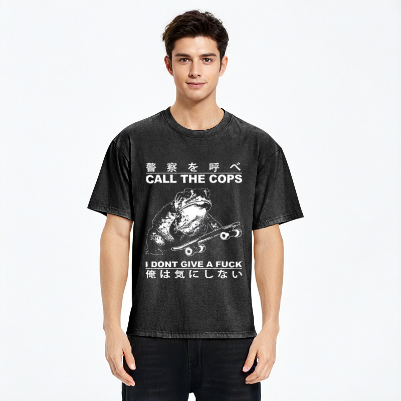 Tokyo-Assassin I Don't Care Washed T-Shirt-Tokyo-Assassin