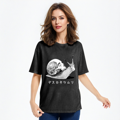 Tokyo-Assassin Death Snail Manga Washed T-Shirt-Tokyo-Assassin