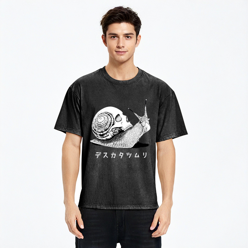 Tokyo-Assassin Death Snail Manga Washed T-Shirt-Tokyo-Assassin