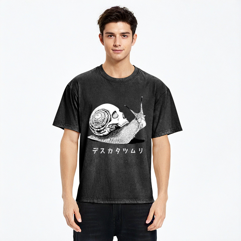 Tokyo-Assassin Death Snail Manga Washed T-Shirt-Tokyo-Assassin