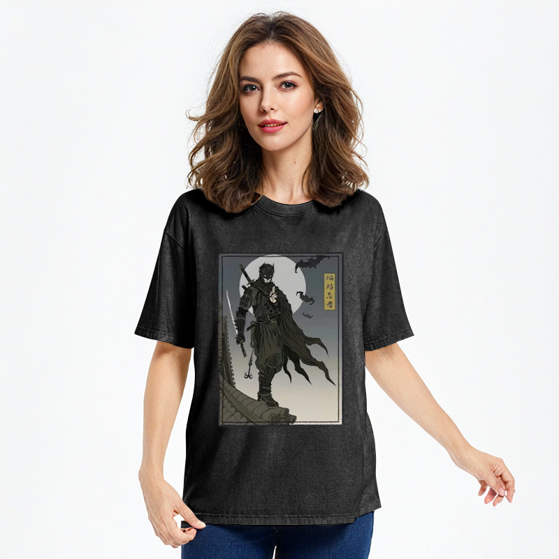 Tokyo-Assassin Japanese Batman Ninja Washed T-Shirt-Tokyo-Assassin