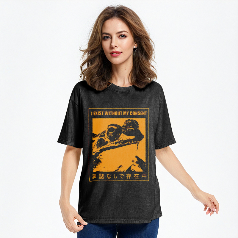 Tokyo-Assassin Unauthorized Existence Washed T-Shirt-Tokyo-Assassin