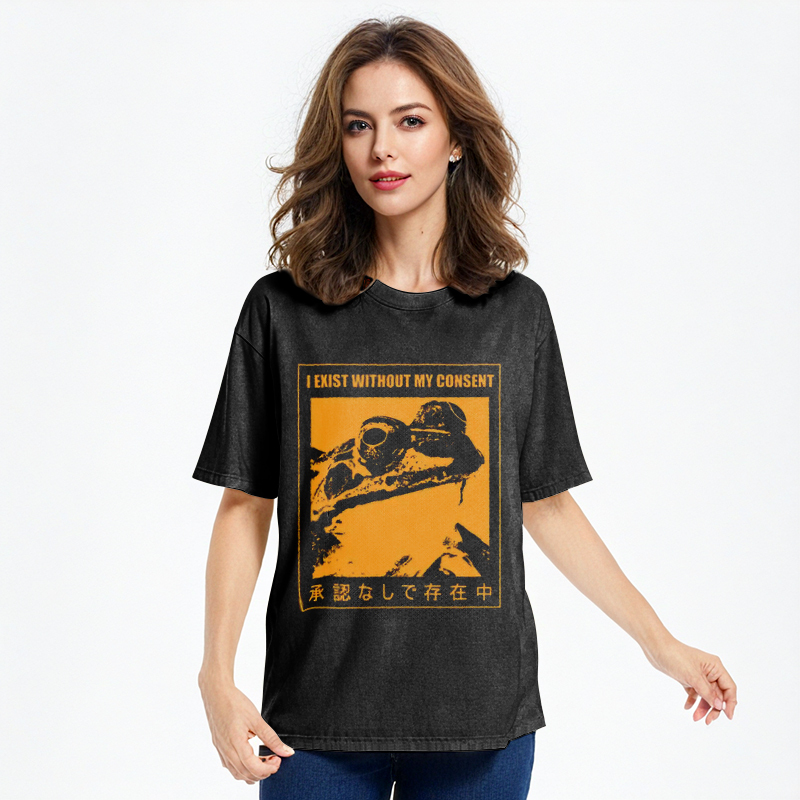 Tokyo-Assassin Unauthorized Existence Washed T-Shirt-Tokyo-Assassin