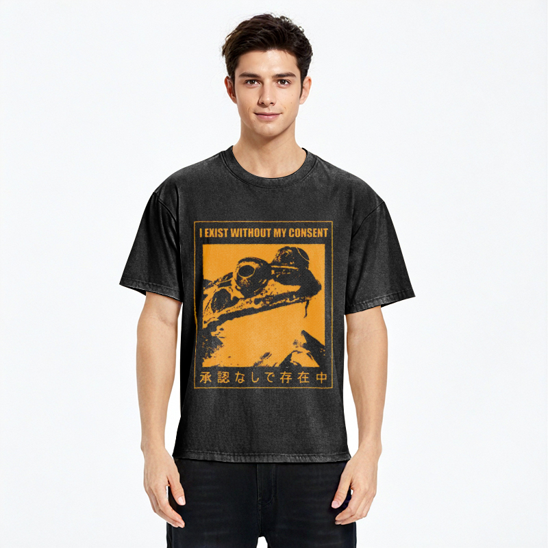 Tokyo-Assassin Unauthorized Existence Washed T-Shirt-Tokyo-Assassin