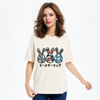 Tokyo-Assassin Cute Easter Egg Washed T-Shirt-Tokyo-Assassin