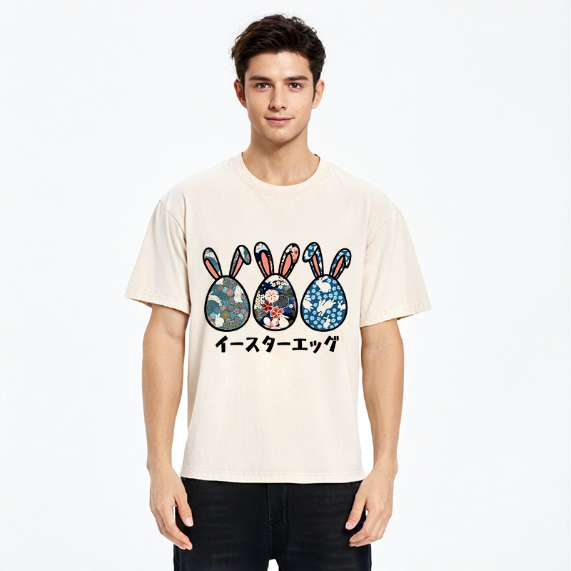 Tokyo-Assassin Cute Easter Egg Washed T-Shirt-Tokyo-Assassin