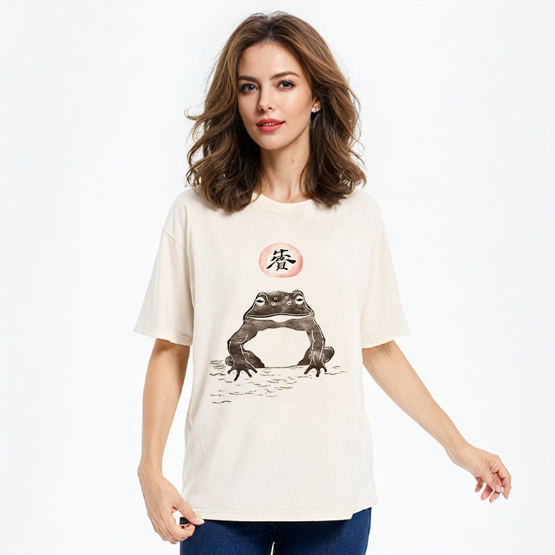 Tokyo-Assassin Frog Japanese Art Vintage Washed T-Shirt-Tokyo-Assassin