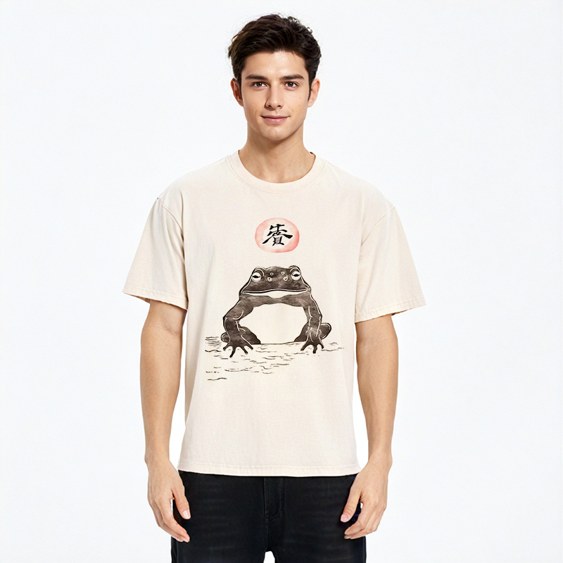 Tokyo-Assassin Frog Japanese Art Vintage Washed T-Shirt-Tokyo-Assassin