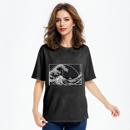 Tokyo-Assassin Golden Ratio Wave Washed T-Shirt-Tokyo-Assassin