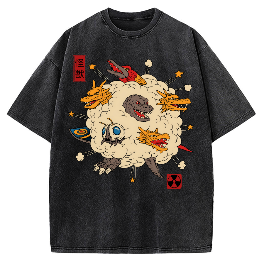 Monster Fight Vintage Washed T-shirt