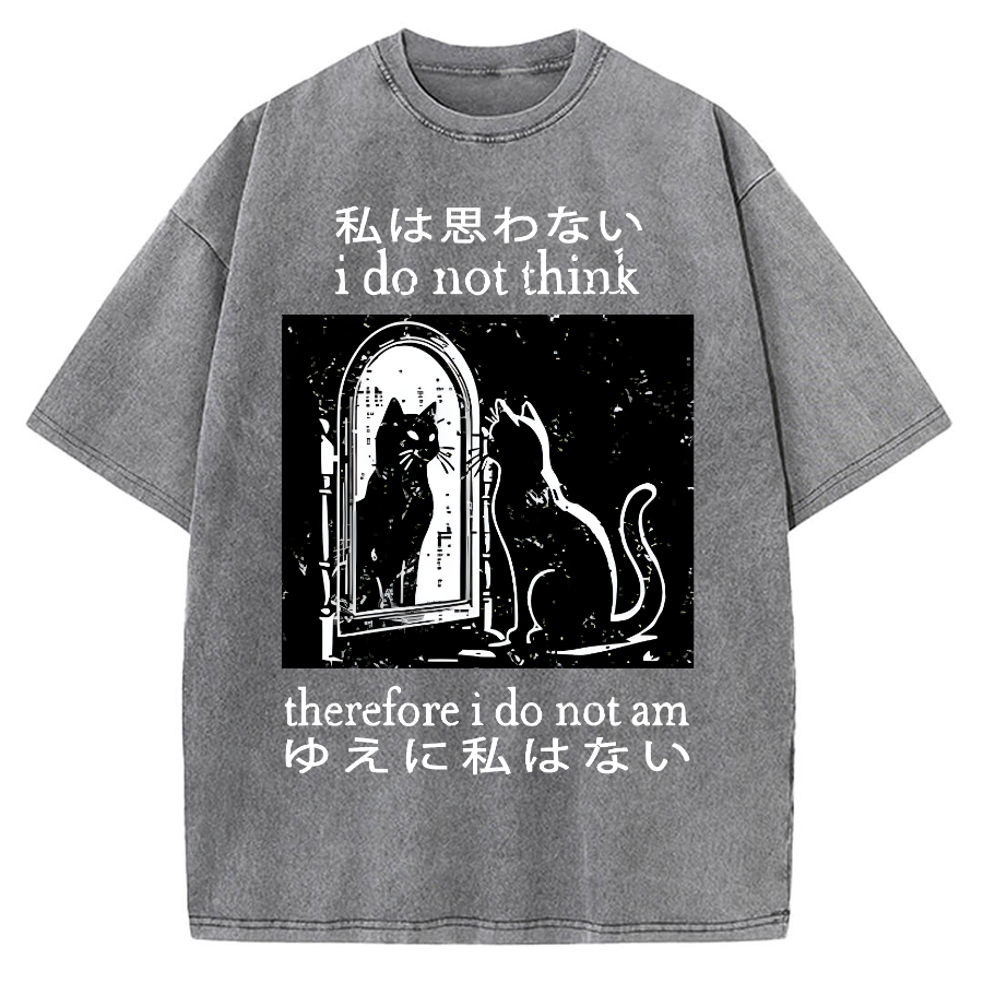 Thinking Cat Vintage Washed T-shirt