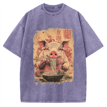 Ramen Piggy Vintage Washed T-shirt