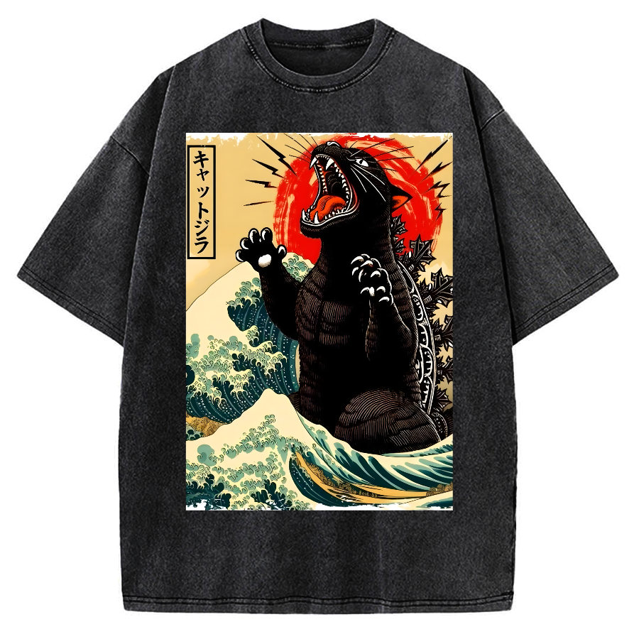 Monster Ukiyoe Vintage Washed T-shirt