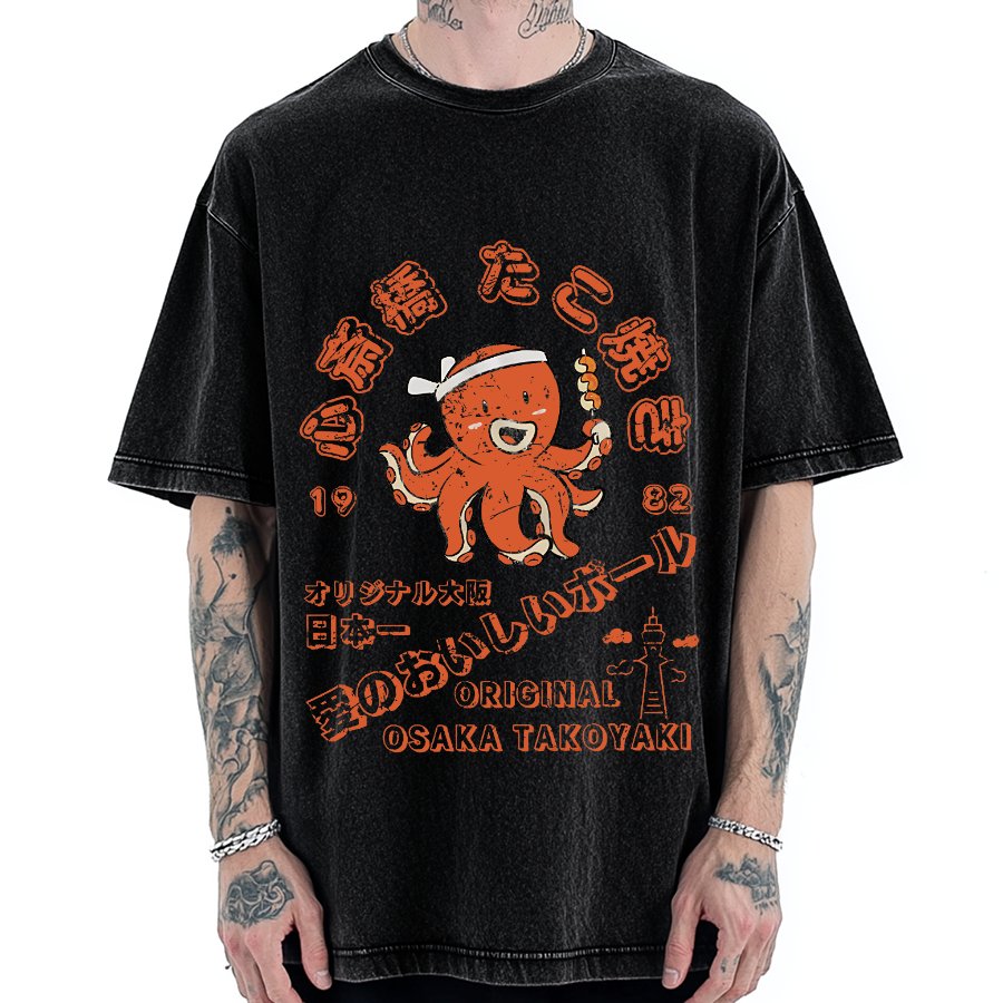 Osaka Shinsaibashi Takoyaki 1982 Vintage Washed T-shirt