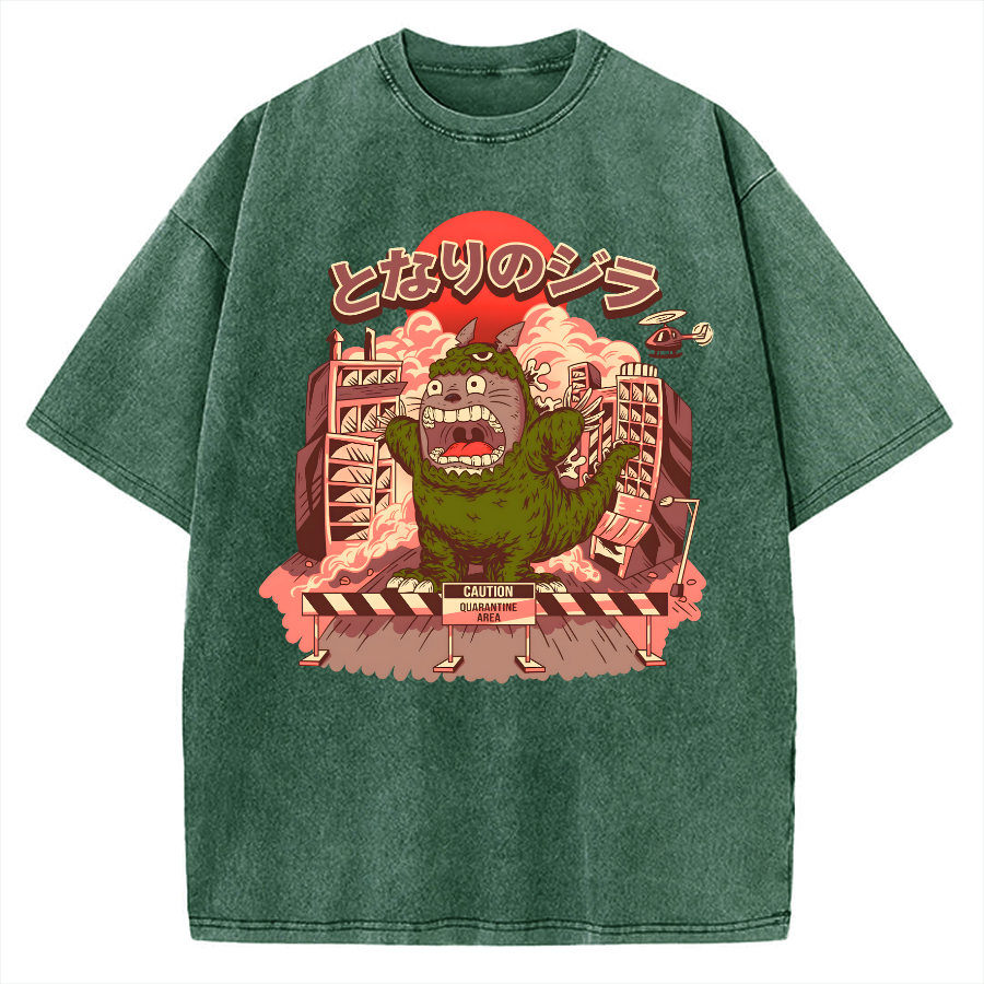 Tokyo-Assassin My Neighbor Zilla Kaiju Vintage Washed T-shirt