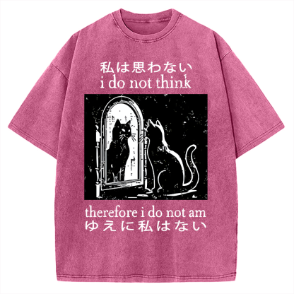 Thinking Cat Vintage Washed T-shirt