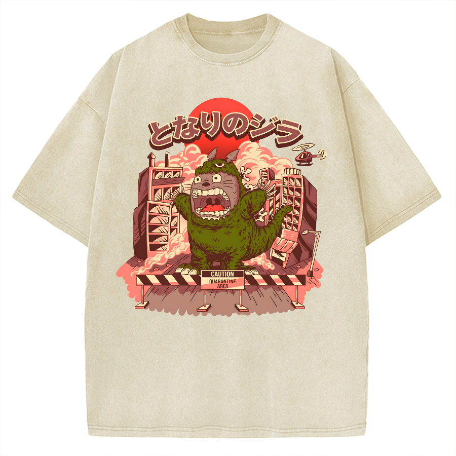Tokyo-Assassin My Neighbor Zilla Kaiju Vintage Washed T-shirt