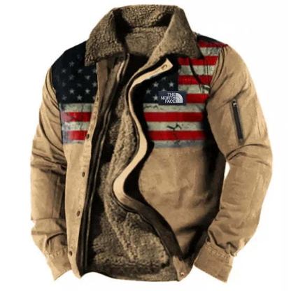 Men's Casual Brown Bomber Jacket with Zipper & Side Seam Inserts