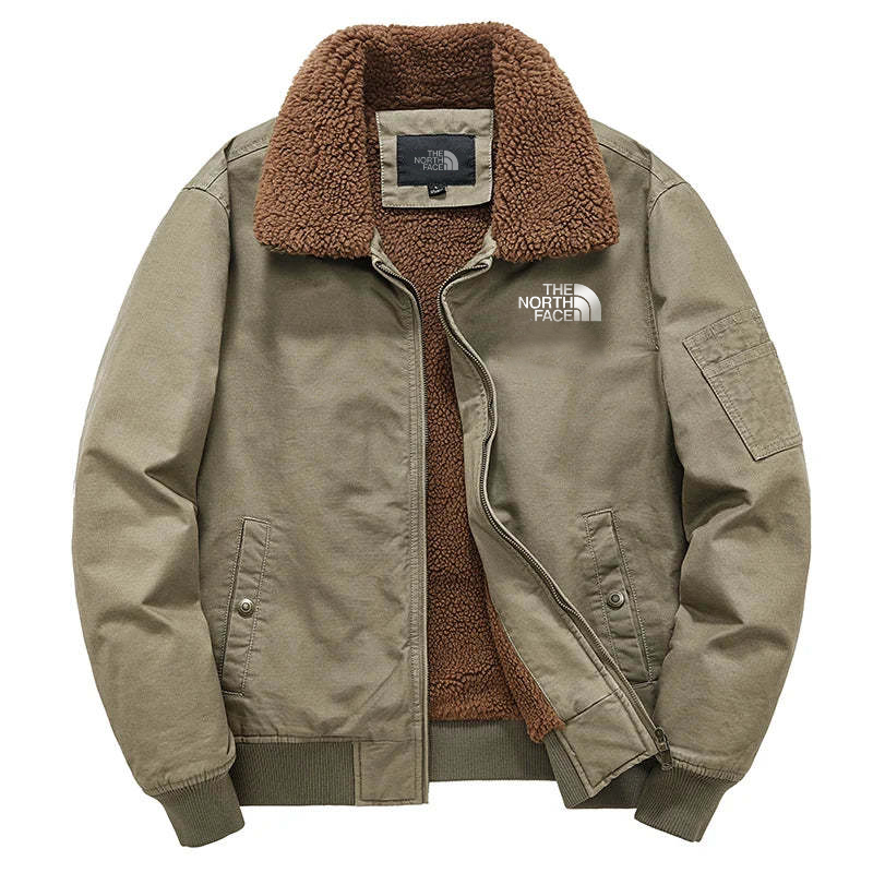 Men's Fleece Tactical Jacket with Fur Collar