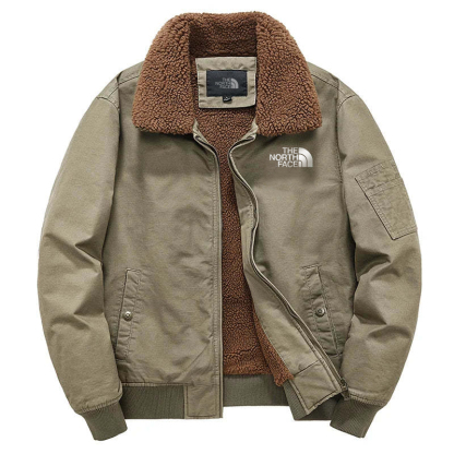 Men's Fleece Tactical Jacket with Fur Collar