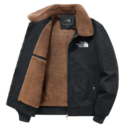 Men's Fleece Tactical Jacket with Fur Collar