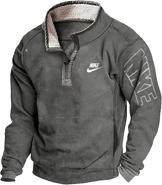 2024 TNF® Men's Casual Stand Collar Pocket Sweatshirt, Men's 1/4 Zip Pullover Slim Stand Collar Long Sleeve Sweatshirt