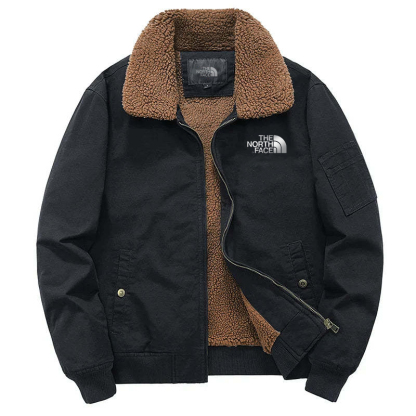 Men's Fleece Tactical Jacket with Fur Collar