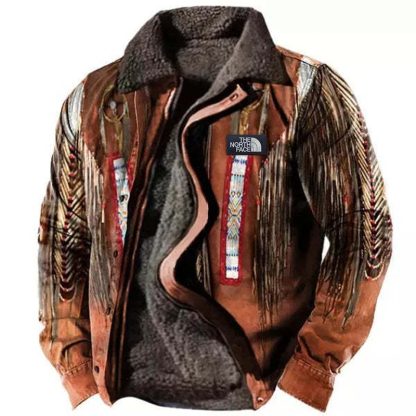 Men's Casual Brown Bomber Jacket with Zipper & Side Seam Inserts