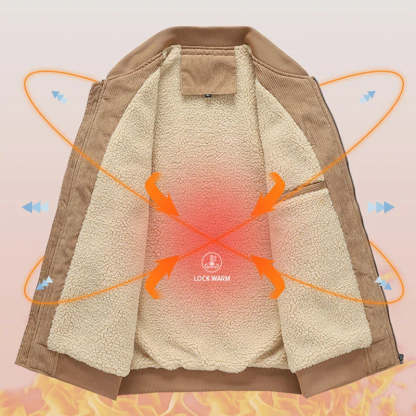 8XL Winter Men’s Thick Corduroy Fleece Jacket