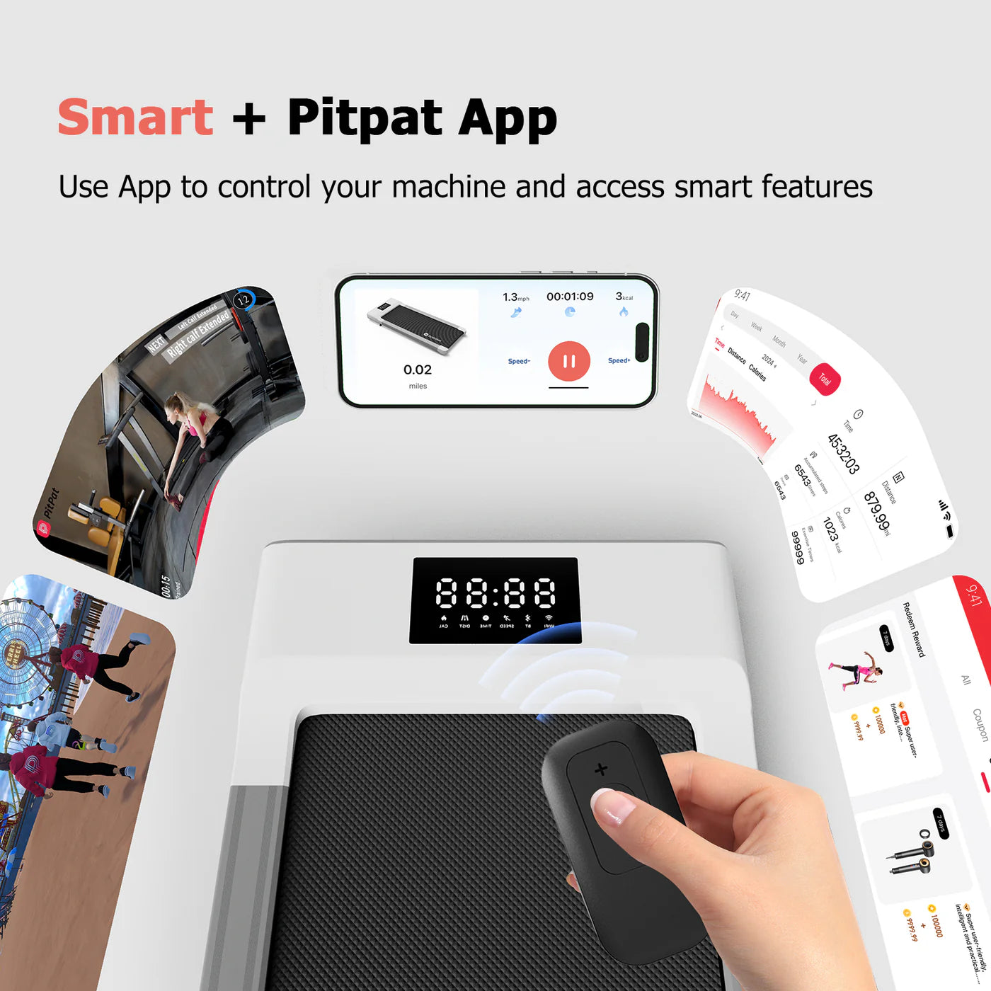 DeerRun Q1 Classic Pro Smart Walking Pad 136 Kg Capacity & Longer Size with Remote Control