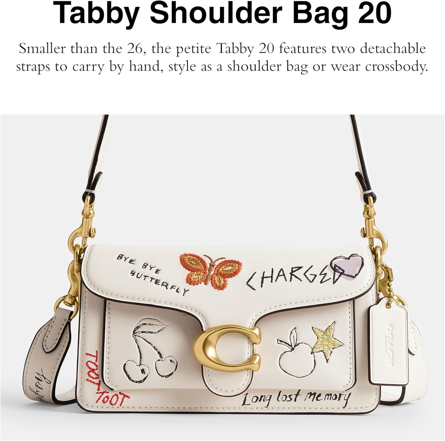 Coach Tabby Shoulder Bag 20 with Sketch Print, B4/Chalk Multi