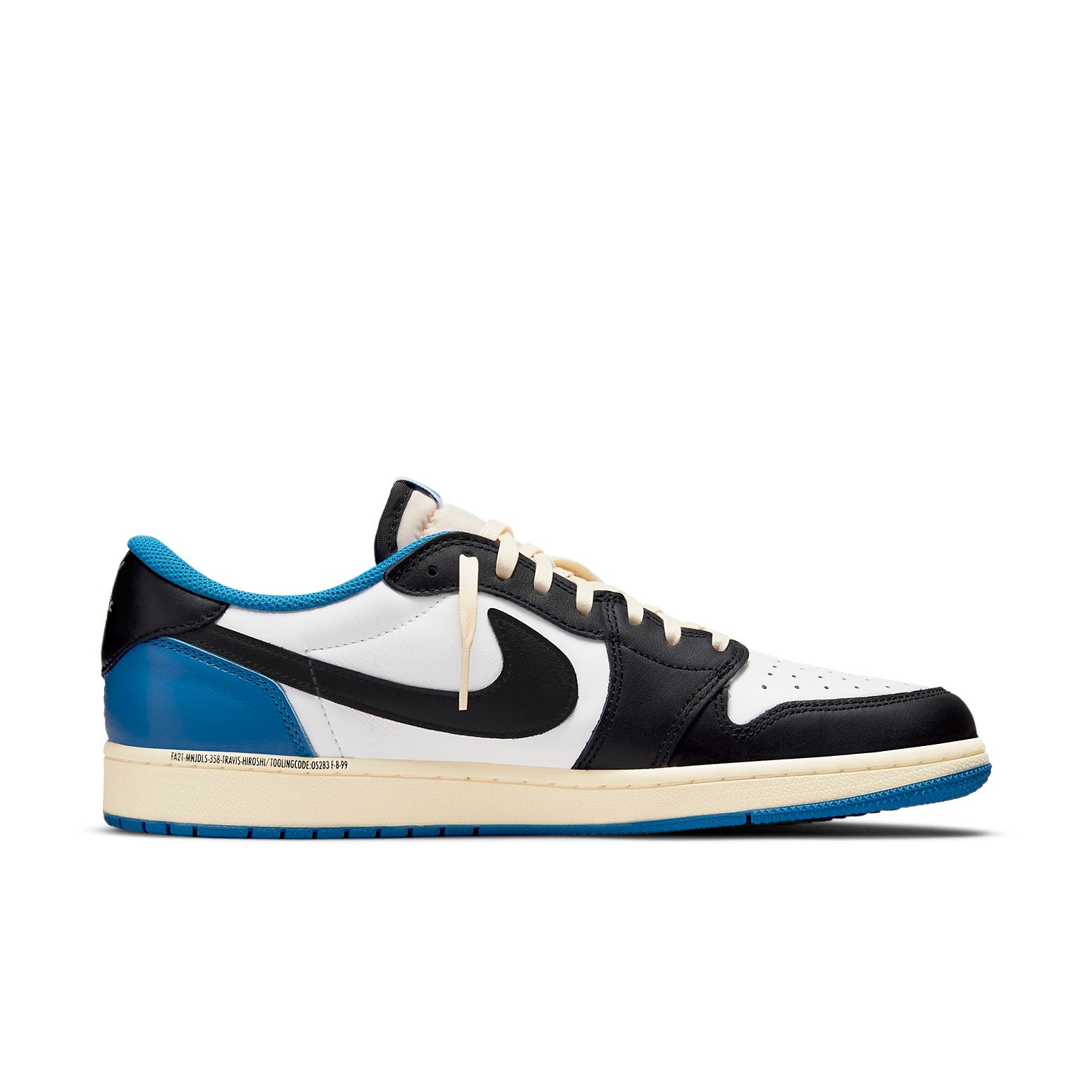 Fragment Design x Travis Scott x Air Jordan 1 Retro Low 'Sail Black Military Blue' DM7866-140