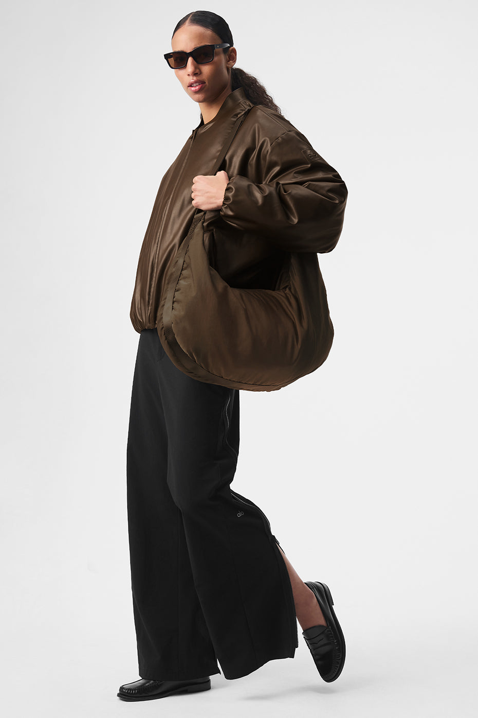 Faux Leather Premier Bomber - Espresso