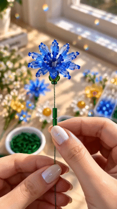 Making a handmade beaded flower