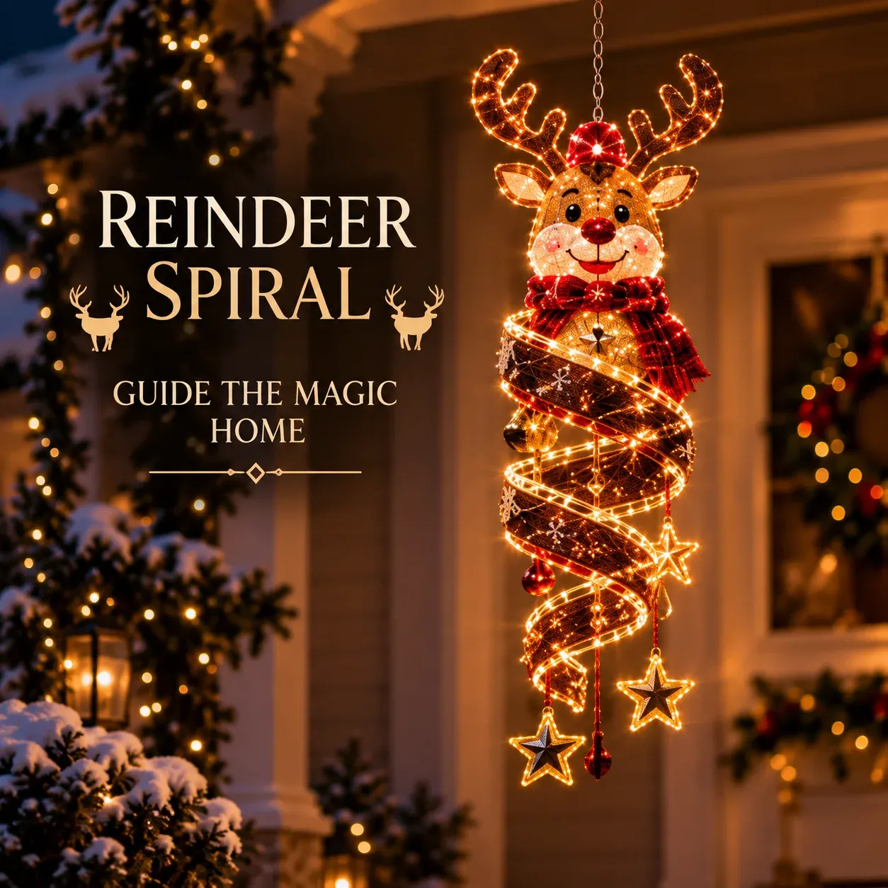 ⏳ Last Day 49% OFF – 🎄Christmas Magic Spiral Hanging LED Light Collection – 9 Festive Designs ✨