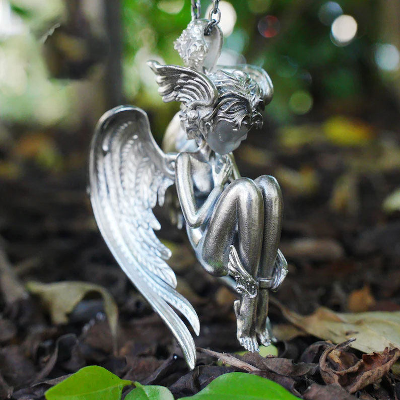 Handmade Angel Figurine Necklace