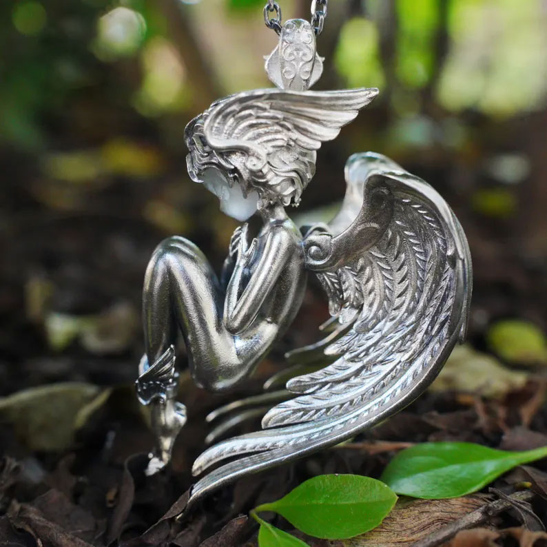 Handmade Angel Figurine Necklace