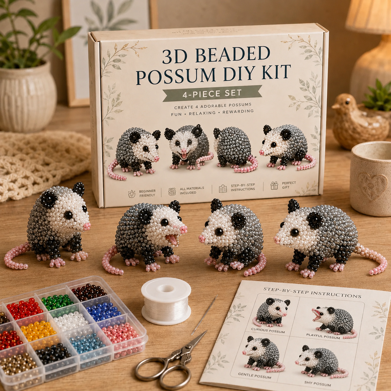 3D Beaded Woodland Pets DIY Kit