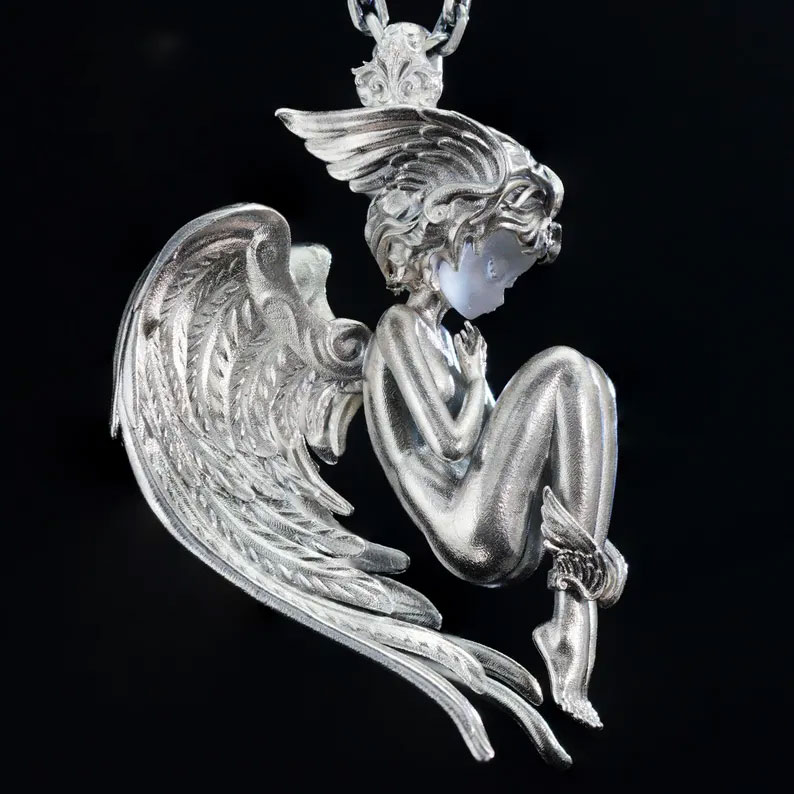 Handmade Angel Figurine Necklace