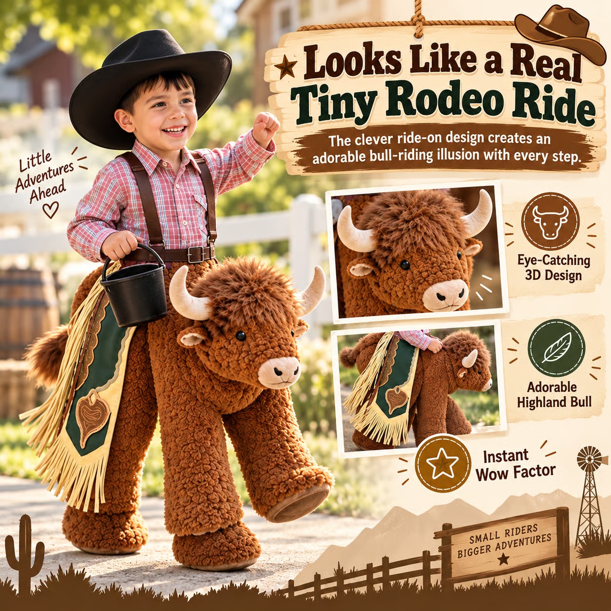 ⏳ Last Day 49% OFF –Children's Highland Bison Role-Playing Costume🤠