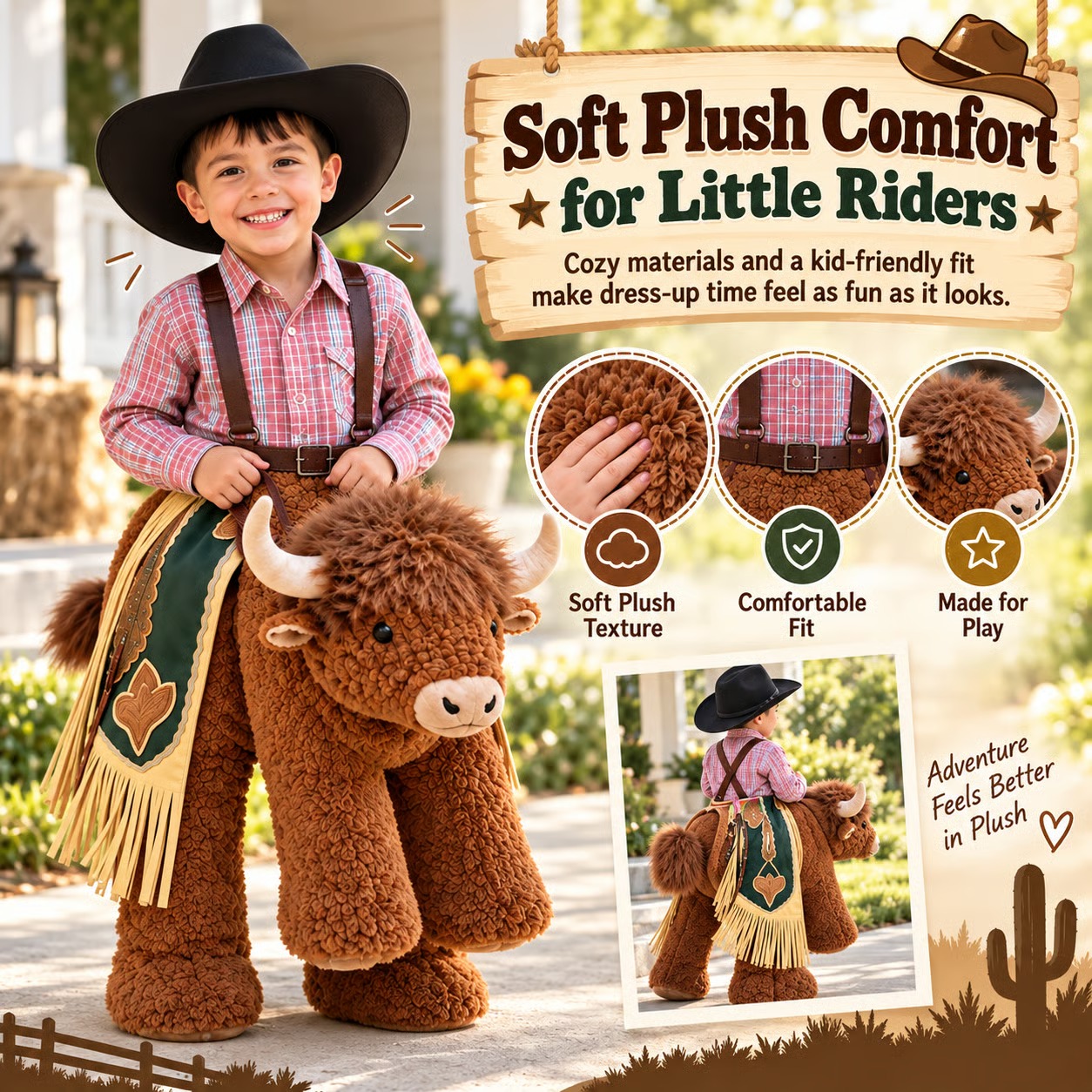 ⏳ Last Day 49% OFF –Children's Highland Bison Role-Playing Costume🤠