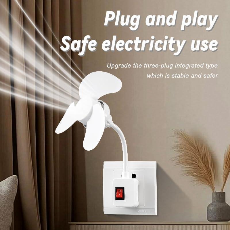 Mini Quiet Electric Fan with Flexible Gooseneck Plug