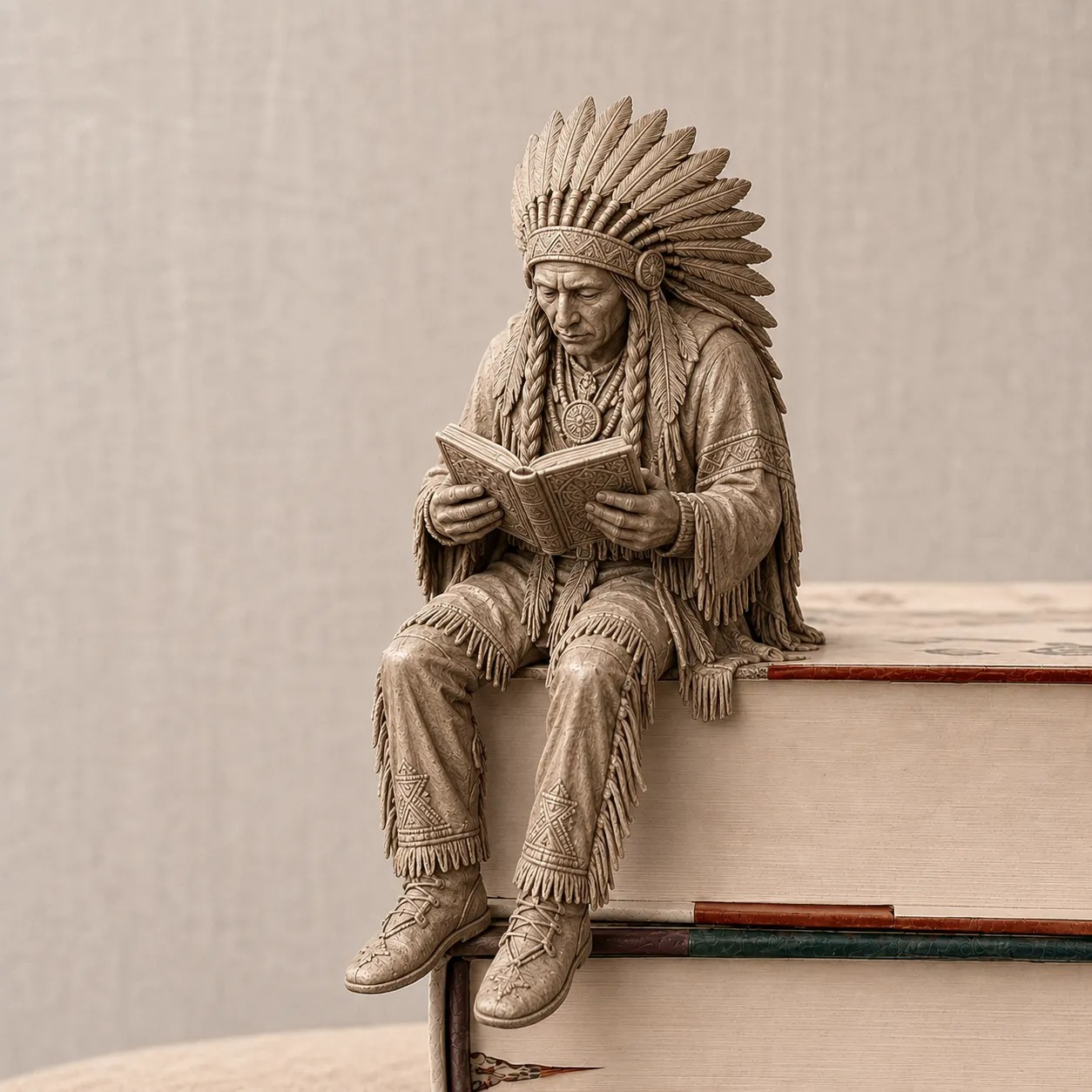 📖Last Day 60% OFF - Native American Reader Shelf Sitter Figurine