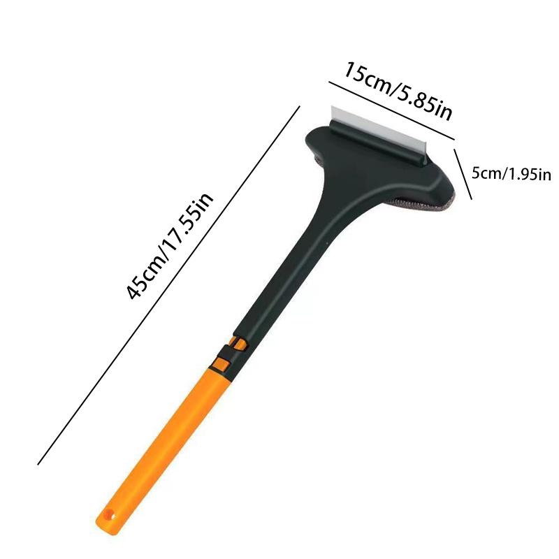 Household Cleaning Tool, Ideal for Christmas and Valentine's Day, Window Cleaning Brush, Cleaning Supplies, 2-in-1 Double-Sided Window Screen Cleaning Brush and Glass Wiper with Scraper, Long Handle, Dual-Use for Wet and Dry Cleaning.