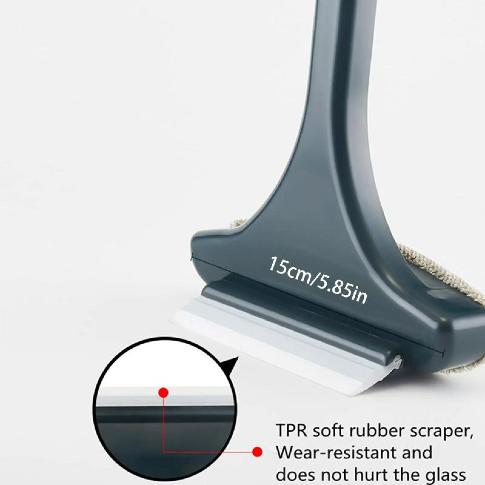 2-in-1 Double-Sided Window Screen Cleaning Brush and Glass Wiper with Scraper